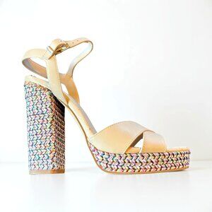Aldo | Nude w/ Multi-Colored | Platform Sandals | Size 8.5